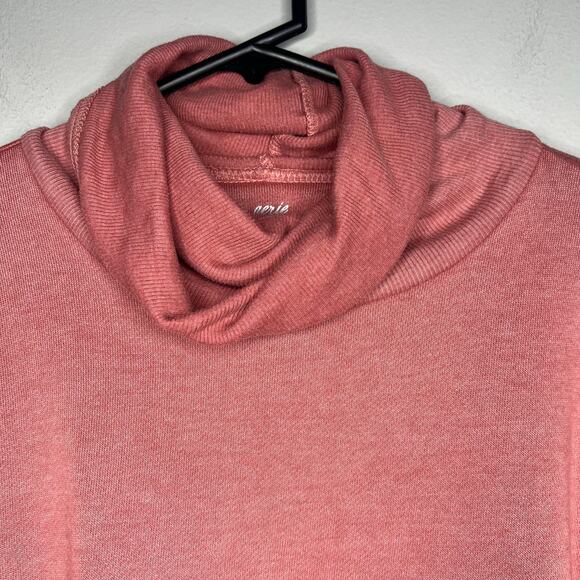 AERIE Women's Turtleneck Sweatshirt Maroon/Pink Oversized M Boxy Cozy Comfycore - Picture 3 of 10